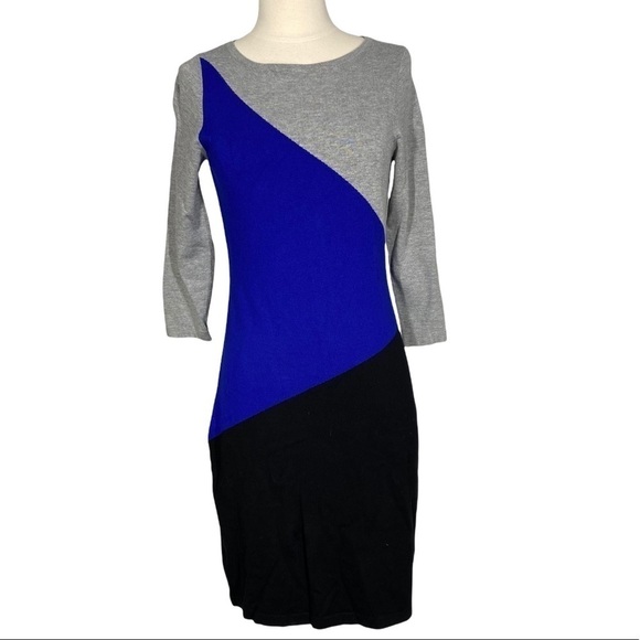 CALVIN KLEIN Colorblocked Knit Sheath Dress Size Small - Picture 1 of 5